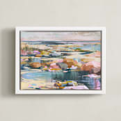"Stand Still" - Art Print in Sandy Beach by Jess Franks - Framed Canvas