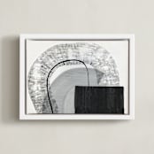 "Lines On Lines" - Art Print in Classic black by Kirsta Benedetti - Framed Canvas