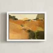 "Strata" - Art Print in Ocher by Ashley Armistead - Framed Canvas