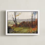 "A Clear Path" - Art Print in Woodsy Brown by Eric Ransom - Framed Canvas