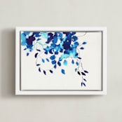 "Always Growing" - Art Print in cobalt by Sonal Nathwani - Framed Canvas