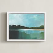 "Green Lands" - Art Print in Green Land by AlisonJerry - Framed Canvas