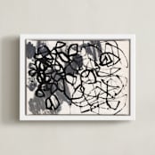 "Wandering" - Art Print in Black by Kristi Visser - Framed Canvas