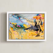 "Perpetual State: 7" - Art Print in Canary by LaDara McKinnon - Framed Canvas