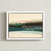 "Tomales Point" - Art Print in Creamy Yellow Beige by Caryn Owen - Framed Canvas
