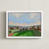 "Infuse" - Art Print in Soft Pink by Molly Mansfield - Framed Canvas