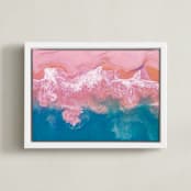 "Marbleization" - Art Print in Ocean by Shari Margolin - Framed Canvas