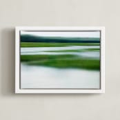 "Lush Glades l" - Art Print in Green Apple by Debra Pruskowski - Framed Canvas
