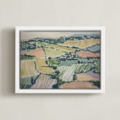 "Color Fields" - Art Print in Vineyard by Alysia Quisenberry - Framed Canvas