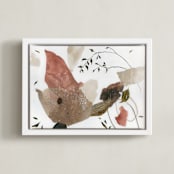 "Meet Me There" - Art Print in Blush Pink by Sarah McInroe - Framed Canvas