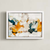 "Alongside" - Art Print in Navy Blue by Parima Studio - Framed Canvas