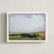 "Best of Both Worlds" - Art Print in Silver Sky by Stephanie Goos Johnson - Framed Canvas