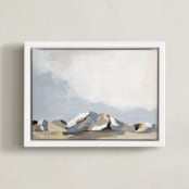 "Sundown in the Chisos" - Art Print in Ice Blue by Kati Ramer - Framed Canvas