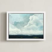 "Late in the Day" - Art Print in Slate Blue by Mya Bessette - Framed Canvas