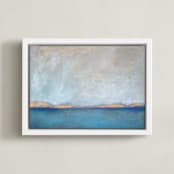 "Linen Coast" - Art Print in Soft Sea by Julia Contacessi - Framed Canvas