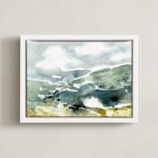 "Valley" - Art Print in Jade by Kelly Ventura - Framed Canvas