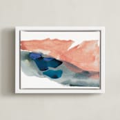"Morning River" - Art Print in Blush Pink by Lauren Adams - Framed Canvas