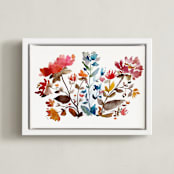"island wildflowers no.1" - Art Print in Peach by Kiana Lee - Framed Canvas