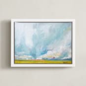 "Savannah Lands" - Art Print in Golden Yellow by Emily Jeffords - Framed Canvas