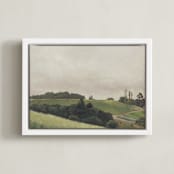 "Peaceful Vines" - Art Print in warm sky by Amanda Phelps - Framed Canvas