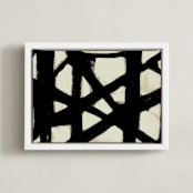 "Missed Connections" - Art Print in Black and White by Ilana Greenberg - Framed Canvas
