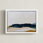 "Moving Mountains II" - Art Print in Dark Sky Blue by Kayla King - Framed Canvas