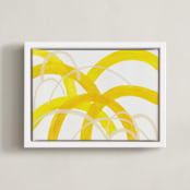 "Mountain Sunshine" - Art Print in Sunshine Yellow by Christina Flowers - Framed Canvas