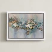 "Lighten up" - Art Print in Seafoam Green by Christine Olmstead - Framed Canvas