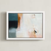 "Coast 2" - Art Print in Coast Blue by AlisonJerry - Framed Canvas
