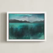 "Ice Lands" - Art Print in Ice Land Green by AlisonJerry - Framed Canvas