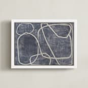 "Squiggles" - Art Print in Blue Grey by Camille Pietrow - Framed Canvas