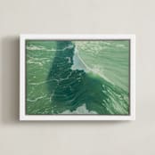 "Salinity Now" - Art Print in sea green by Denny Holland - Framed Canvas
