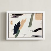 "Open Minded" - Art Print in nude blush by Lauren Packard - Framed Canvas