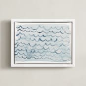 "waves" - Art Print in pool blue by Kelly Witmer - Framed Canvas