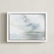 "Monday Blues" - Art Print in Winter White by AlisonJerry - Framed Canvas