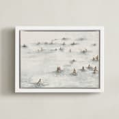 "on the beach" - Art Print in Beige Blue by Lulaloo - Framed Canvas