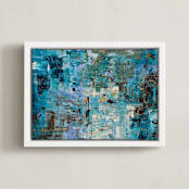 "Blue Ocean I" - Art Print in Waves by Carmen Guedez - Framed Canvas