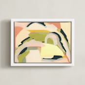 "Field Memories" - Art Print in Strawberry by Eunmee Studio - Framed Canvas