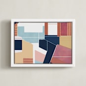 "Moderna" - Art Print in Sunset by AlisonJerry - Framed Canvas