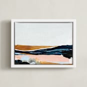"Sandspit" - Art Print in White by Kayla King - Framed Canvas