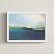 "Lake View" - Art Print in Lake Blue by AlisonJerry - Framed Canvas