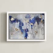 "North Gold" - Art Print in North Blue by Christine Olmstead - Framed Canvas