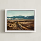 "Railroad Sliver" - Art Print in earth by Stacy Kron - Framed Canvas