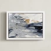"Fresh Start 2022" - Art Print in coastal neutrals by Teodora Guererra - Framed Canvas