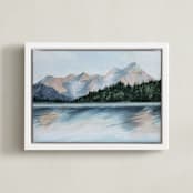 "Unshaken" - Art Print in Steel Blue by Laura Morris - Framed Canvas