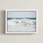 "Crash & Curl II" - Art Print in Teal Slate by Charlotte Mello Stevenson - Framed Canvas