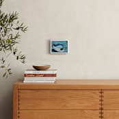 "Oyster Blues" - Art Print in Peacock Blue by Christa Wall - In a Room