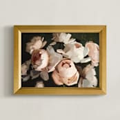 "Popping Peonies" - Art Print in Blush by Rachel Nelson - Framed