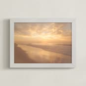 "Before Sunrise" - Art Print in Apricot by Courtney Crane - Framed