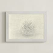 "Sea Urchin" - Art Print in ivory creamy grey by Elisabeth Larson - Framed